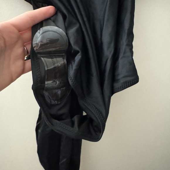 Black Ruffled One Piece Swimsuit - Picture 2 of 4